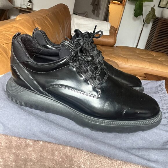 Authentic Hogan Interactive Men’s Black Leather Sneakers — Luxury Italian Design - Picture 2 of 4